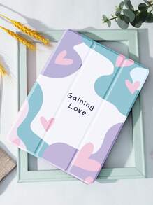 愛心圖案PU皮革防摔保護套適用於iPad - 彩色 - 查看 1