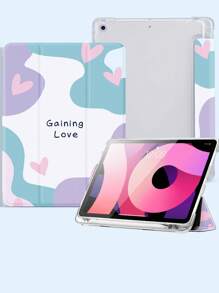 愛心圖案PU皮革防摔保護套適用於iPad - 彩色 - 查看 2