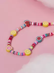 SHEIN X Care Bears 1pc Cartoon Bear & Letter Graphic Clear Phone Case With Lanyard, Compatible With IPhone - Multicolor - View 9