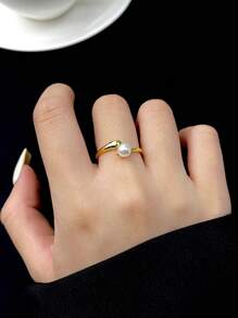 ESBERRY 1 Ngọc Trai Giả Cổ Có Thể Điều Chỉnh Vòng Cho Nữ S925 Sterling Bạc Vàng Vàng Màu Sắc Hàng Ngày Mỹ Trang Sức Quà Tặng Đám Cưới cô Dâu Trang Sức - Vàng - Xem 5