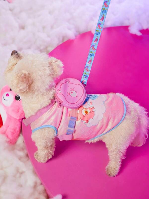 SHEIN X Care Bears Set de arnés para pecho y correa estampada con diseño de oso de dibujos animados para mascotas, Cheer Bear, REGALOS