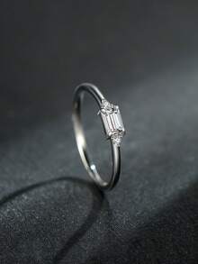 Nhẫn Bạc Trang Trí Đá Cubic Zirconia - Bạc - Xem 6