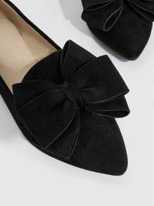 CUCCOO CHICEST 女士鞋蝴蝶结装饰优雅尖头芭蕾时尚黑色户外仿麂皮平底鞋夏季度假鞋夏季促销优雅平底鞋圣诞节秋季新年假期