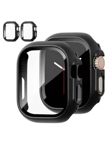 2pcs Screen Protection Tempered Film Compatible With Apple Watch - Black - View 1