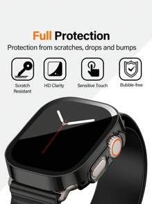2pcs Screen Protection Tempered Film Compatible With Apple Watch - Black - View 4