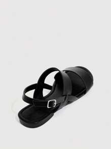 CUCCOO BIZCHIC Woman Shoes Double Strap Flat Comfortable Elegant Black Slingback Sandals For Summer Vacation Shoes Summer Elegant Basics Business Casual Business Chic Spring Shoes Spring Break Easter