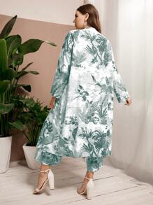 Al Najma Bộ thời trang Plus Size Nhiệt đới Boho - Màu xanh Bạc hà - Xem 2