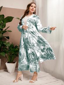 Al Najma Bộ thời trang Plus Size Nhiệt đới Boho - Màu xanh Bạc hà - Xem 4