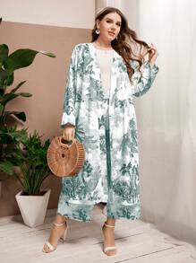 Al Najma Bộ thời trang Plus Size Nhiệt đới Boho - Màu xanh Bạc hà - Xem 5
