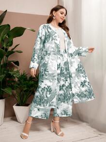 Al Najma Bộ thời trang Plus Size Nhiệt đới Boho - Màu xanh Bạc hà - Xem 6