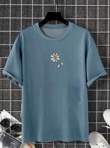 Manfinity 男士印花T恤 - 藍色 - 查看 5