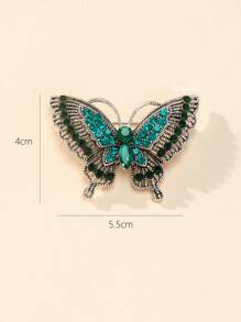 1pc Glamorous Zinc Alloy Rhinestone Decor Butterfly Design Brooch For Women For Daily Decoration - Multicolor - View 3