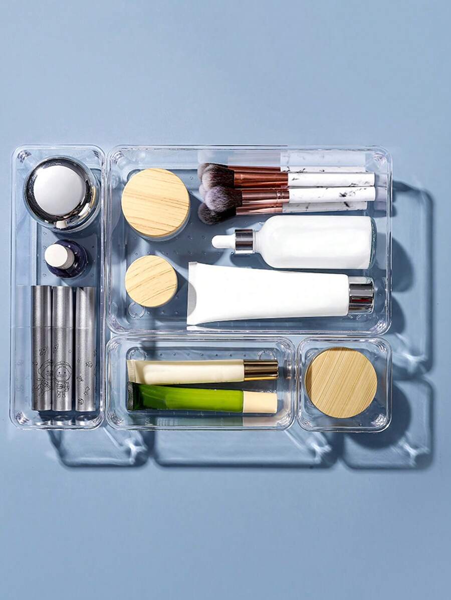 4 cái Hộp đựng đồ trang điểm đa năng trong suốt dùng để trang trí Halloween Trang phục Halloween Trang trí lễ hội mùa thu - Trong sáng - Xem 1