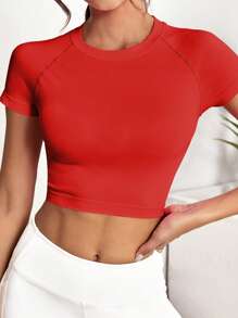 Easithlete Áo Tees & Tanks  Thể thao Nữ màu trơn - trái cam - Xem 1