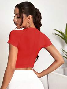 Easithlete Áo Tees & Tanks  Thể thao Nữ màu trơn - trái cam - Xem 2