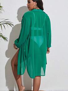 Swim Vcay 大碼前紐扣和服罩衫