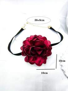 chiếc vòng cổ trang trí hoa thời trang cho bữa tiệc của phụ nữ - Màu Đỏ Sâu - Xem 3