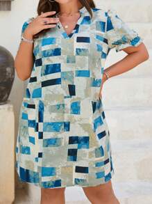 Đầm Plus Size Hình học Giải trí - Nhiều màu - Xem 2