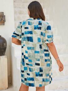 Đầm Plus Size Hình học Giải trí - Nhiều màu - Xem 3