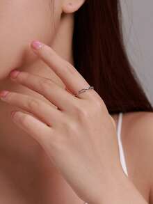 Chain Design Silver Ring - Silver - View 6