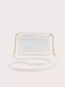 Girls Ombre Square Bag Glitter Butterfly Decor Flap PU - Multicolor - View 4