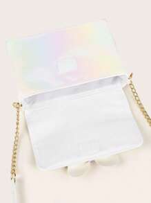 Girls Ombre Square Bag Glitter Butterfly Decor Flap PU - Multicolor - View 5