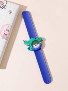 1入組兒童藍色矽膠錶帶時尚恐龍裝飾圓形錶盤石英手錶適合日常裝飾 - 藍色 - 查看 2