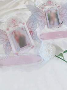 1pc PMMA Photo Frame, Creative Butterfly Decor Display Stand Frame For Home Decor, Photo Storage - Pink - View 1