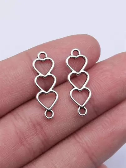 25入組心形DIY珠寶配件