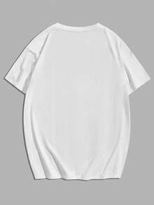 ROMWE MEN Street Life Guys Slogan Graphic Tee - White - View 2