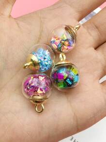 10入組隨機愛心細節圓形DIY吊墜 - 彩色 - 查看 4