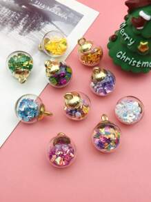 10入組隨機愛心細節圓形DIY吊墜 - 彩色 - 查看 5