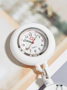 1pc Women Stethoscope & Heart Pattern Fashion Round Dial Pocket Watch, For Daily Life Valentines