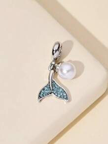 Colgante De Bricolaje De Aleación De Cola De Pez De Estrás Y Perla Falsa - Multicolor - Ver 1