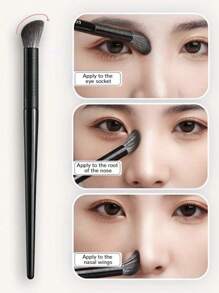 1支遮瑕刷、粉底刷、腮红刷、修容刷、古铜粉刷、散粉刷、粉底刷、腮红刷 - 黑色 - 查看 1