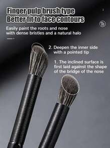 1支遮瑕刷、粉底刷、腮红刷、修容刷、古铜粉刷、散粉刷、粉底刷、腮红刷 - 黑色 - 查看 2