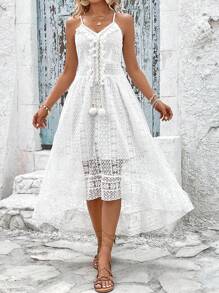 Breezaya Đầm màu trơn Boho - trắng - Xem 6