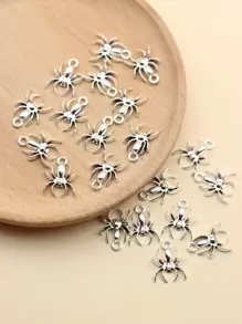 20 Chiếc Thời Trang 3D Hợp Kim Kẽm Mạ Nhện Vintage Trang Trí Halloween Đồ Chơi Trò Đùa Nhện - Bạc - Xem 1