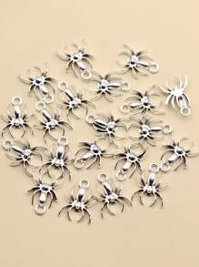 20 Chiếc Thời Trang 3D Hợp Kim Kẽm Mạ Nhện Vintage Trang Trí Halloween Đồ Chơi Trò Đùa Nhện - Bạc - Xem 2