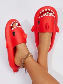 時尚拖鞋適用於女士卡通鯊魚設計拖鞋