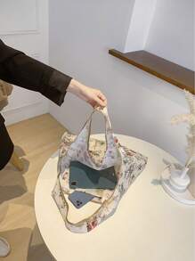 Cartoon Graphic Shopper Bag Oversized Cute , Cute , Kawaii - Multicolor - View 7