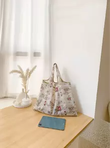 Cartoon Graphic Shopper Bag Oversized Cute , Cute , Kawaii - Multicolor - View 8