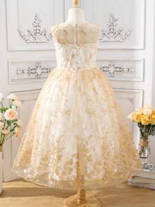 SHEIN Đầm Gái Thêu Thực vật Buổi tiệc - Nhiều màu - Xem 2