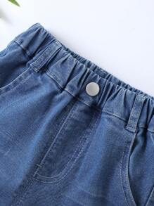 中性寶寶男童簡約休閒破洞彈性腰寬褲