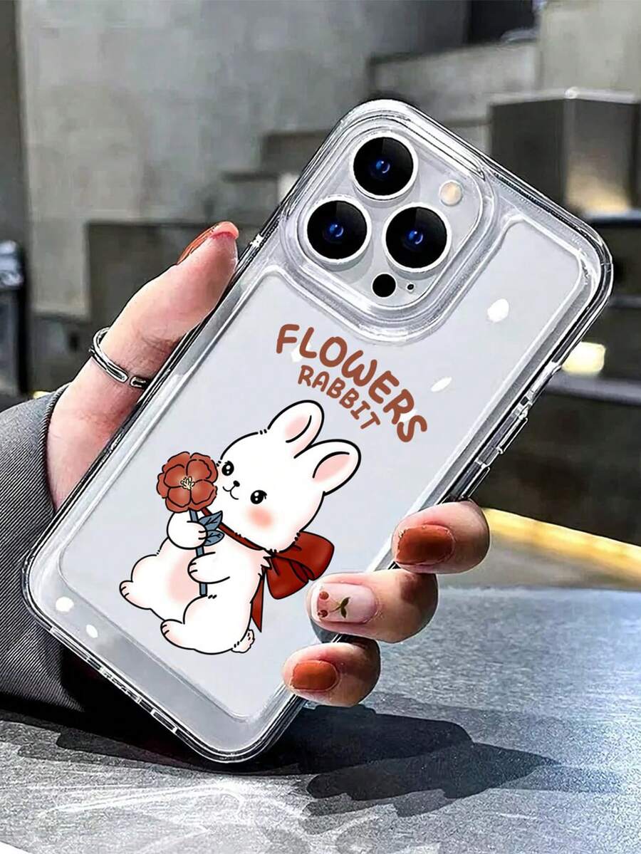 Funda de celular transparente con estampado de conejo - Multicolor - Ver 1