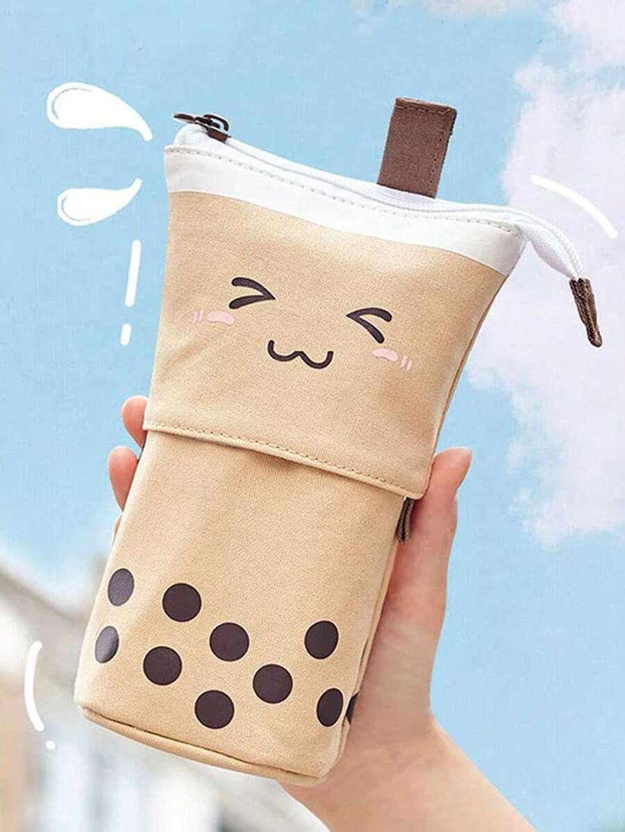 1 Túi Văn Phòng Phẩm Đồ Họa Hoạt Hình, Túi Đựng Bút Dễ Thương Có Thể Điều Chỉnh Cho Sinh Viên Văn Phòng Phẩm Tổ Chức - màu nâu - Xem 1