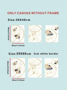 3入組葉子印刷無框畫現代化學纖維掛牆藝術印刷品用於家居裝飾