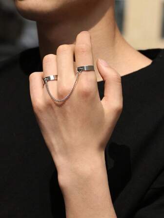 1pc Fashion Zinc Alloy Minimalist Mitten Ring For Men For Daily Decoration