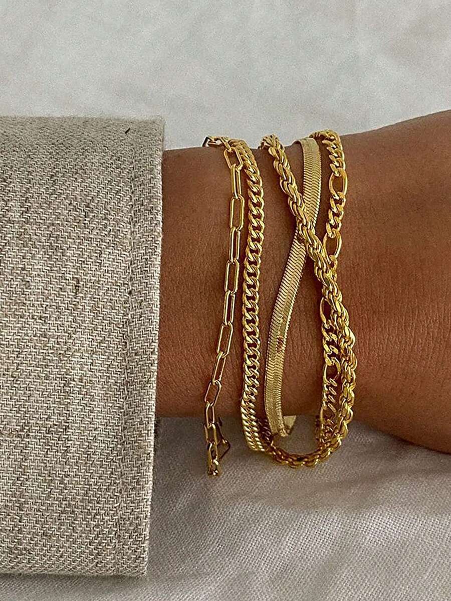 5 piezas Pulsera de cadena minimalista