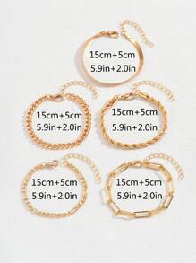 5 piezas Pulsera de cadena minimalista